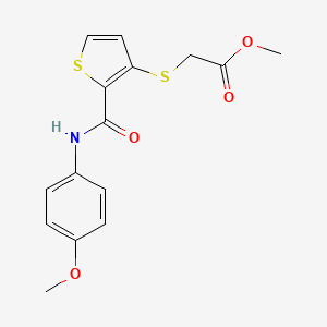 molecular formula C15H15NO4S2 B3119398 Methyl 2-({2-[(4-methoxyanilino)carbonyl]-3-thienyl}sulfanyl)acetate CAS No. 251097-13-9