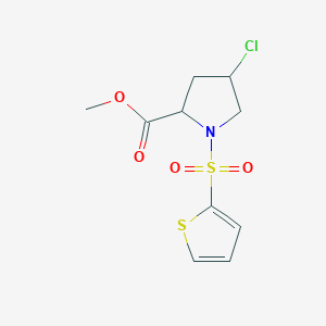 molecular formula C10H12ClNO4S2 B3119491 Methyl 4-chloro-1-(2-thienylsulfonyl)-2-pyrrolidinecarboxylate CAS No. 251310-47-1