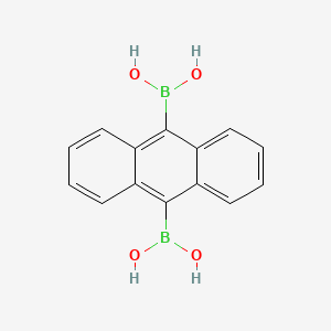 molecular formula C14H12B2O4 B3119543 9,10-Di(dihydroxyboryl)anthracene CAS No. 251659-87-7