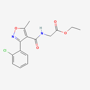 molecular formula C15H15ClN2O4 B3119731 ethyl 2-{[3-(2-chlorophenyl)-5-methyl-1,2-oxazol-4-yl]formamido}acetate CAS No. 25368-99-4
