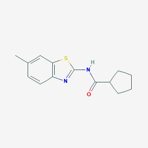 molecular formula C14H16N2OS B311974 N-(6-methyl-1,3-benzothiazol-2-yl)cyclopentanecarboxamide 