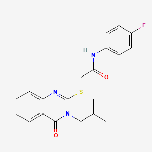 molecular formula C20H20FN3O2S B3119843 N-(4-fluorophenyl)-2-{[3-(2-methylpropyl)-4-oxo-3,4-dihydroquinazolin-2-yl]sulfanyl}acetamide CAS No. 255865-19-1