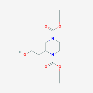 molecular formula C16H30N2O5 B3120111 di-tert-Butyl 2-(2-hydroxyethyl)piperazine-1,4-dicarboxylate CAS No. 259808-71-4
