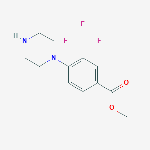 molecular formula C13H15F3N2O2 B3120257 Methyl 4-(piperazin-1-yl)-3-(trifluoromethyl)benzoate CAS No. 261505-96-8