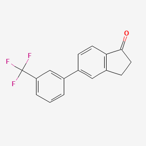 molecular formula C16H11F3O B3120315 5-(3-Trifluoromethylphenyl)indan-1-one CAS No. 262376-27-2