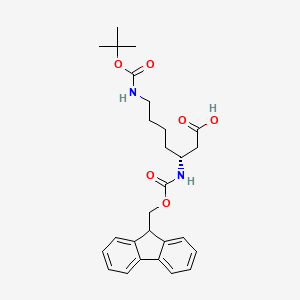 molecular formula C27H34N2O6 B3120563 Fmoc-D-beta-homolysine(Boc) CAS No. 266318-77-8
