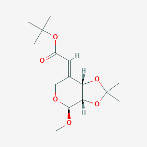 molecular formula C15H24O6 B031206 Tert-butyl (2E)-2-[(3aS,4S,7aS)-4-methoxy-2,2-dimethyl-4,7a-dihydro-3aH-[1,3]dioxolo[4,5-c]pyran-7-ylidene]acetate CAS No. 131149-13-8