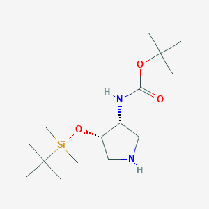 molecular formula C15H32N2O3Si B3120630 tert-Butyl N-[(3R,4S)-4-[(tert-Butyldimethylsilyl)oxy]pyrrolidin-3-yl]carbamate CAS No. 267234-20-8