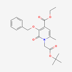 3-Benzyloxy-4-ethoxycarbonyl-6-methyl-1-tert-butyloxycarbonylmethyl-2-pyridinone