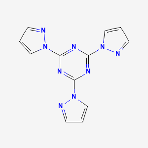 molecular formula C12H9N9 B3120774 2,4,6-tri-1H-pyrazol-1-yl-1,3,5-triazine CAS No. 27257-90-5