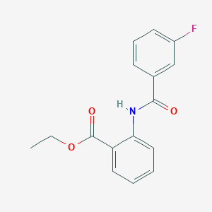 molecular formula C16H14FNO3 B312079 Ethyl 2-[(3-fluorobenzoyl)amino]benzoate 