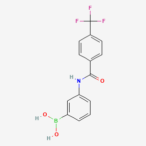 molecular formula C14H11BF3NO3 B3120915 Boronic acid, [3-[[4-(trifluoromethyl)benzoyl]amino]phenyl]- (9CI) CAS No. 276669-71-7