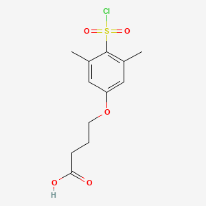 molecular formula C12H15ClO5S B3121001 Butanoic acid, 4-[4-(chlorosulfonyl)-3,5-dimethylphenoxy]- CAS No. 277315-89-6