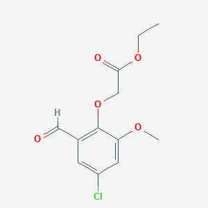 molecular formula C12H13ClO5 B3121021 2-(4-氯-2-甲酰-6-甲氧基苯氧基)乙酸乙酯 CAS No. 277325-00-5