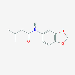 molecular formula C12H15NO3 B312103 N-(1,3-benzodioxol-5-yl)-3-methylbutanamide 