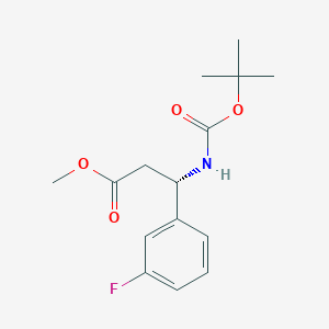 molecular formula C15H20FNO4 B3121044 (S)-methyl 3-((tert-butoxycarbonyl)amino)-3-(3-fluorophenyl)propanoate CAS No. 277745-41-2