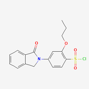 molecular formula C17H16ClNO4S B3121046 2-Propoxy-4-(1-oxoisoindoline-2-yl)benzenesulfonic acid chloride CAS No. 277758-55-1