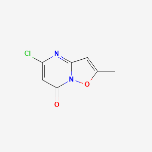 molecular formula C7H5ClN2O2 B3121058 5-chloro-2-methyl-7H-isoxazolo[2,3-a]pyrimidin-7-one CAS No. 278614-92-9