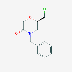 molecular formula C12H14ClNO2 B3121069 (R)-4-benzyl-6-(chloromethyl)morpholin-3-one CAS No. 278788-94-6