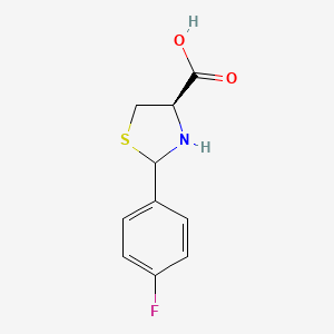 molecular formula C10H10FNO2S B3121071 (4R)-2-(4-fluorophenyl)-1,3-thiazolidine-4-carboxylic acid CAS No. 278806-16-9