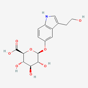molecular formula C16H19NO8 B3121092 3-(2-Hydroxyethyl)-1H-indol-5-yl beta-D-glucopyranosiduronic acid CAS No. 27939-38-4