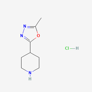 molecular formula C8H14ClN3O B3121125 2-Methyl-5-(piperidin-4-yl)-1,3,4-oxadiazole hydrochloride CAS No. 280110-76-1