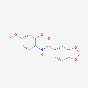 molecular formula C16H15NO5 B312113 N-(2,4-dimethoxyphenyl)-1,3-benzodioxole-5-carboxamide 