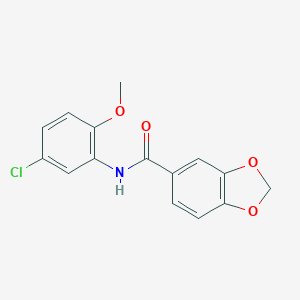 molecular formula C15H12ClNO4 B312129 N-(5-chloro-2-methoxyphenyl)-1,3-benzodioxole-5-carboxamide 