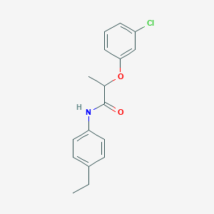 molecular formula C17H18ClNO2 B312134 2-(3-chlorophenoxy)-N-(4-ethylphenyl)propanamide 
