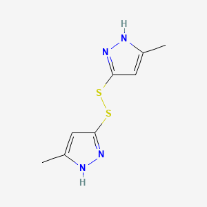 molecular formula C8H10N4S2 B3121514 1,2-Bis(5-methyl-1H-pyrazol-3-yl)disulfane CAS No. 288155-30-6
