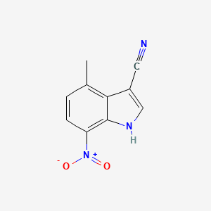 molecular formula C10H7N3O2 B3121560 4-methyl-7-nitro-1H-indole-3-carbonitrile CAS No. 289483-82-5
