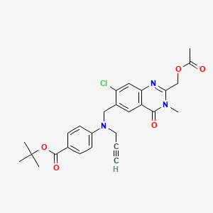 tert-Butyl 4-(((2-(acetoxymethyl)-7-chloro-3-methyl-4-oxo-3,4-dihydroquinazolin-6-yl)methyl)(prop-2-ynyl)amino)benzoate
