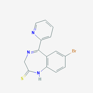 molecular formula C14H10BrN3S B031217 7-Bromo-5-(pyridin-2-yl)-1,3-dihydro-2H-1,4-benzodiazepine-2-thione CAS No. 39243-00-0