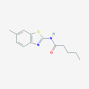 molecular formula C13H16N2OS B312211 N-(6-methyl-1,3-benzothiazol-2-yl)pentanamide 