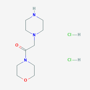 molecular formula C10H21Cl2N3O2 B3122165 1-Morpholino-2-(piperazin-1-yl)ethanone (dihydrochloride) CAS No. 300704-06-7