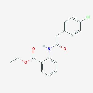 molecular formula C17H16ClNO3 B312221 Ethyl2-{[(4-chlorophenyl)acetyl]amino}benzoate 