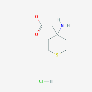 B3122303 methyl 2-(4-aminotetrahydro-2H-thiopyran-4-yl)acetate hydrochloride CAS No. 303037-43-6