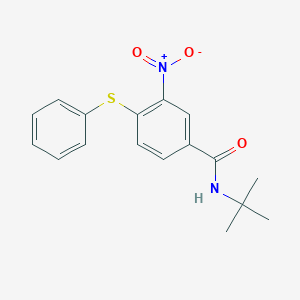 molecular formula C17H18N2O3S B3122900 N-(tert-butyl)-3-nitro-4-(phenylsulfanyl)benzenecarboxamide CAS No. 303988-30-9