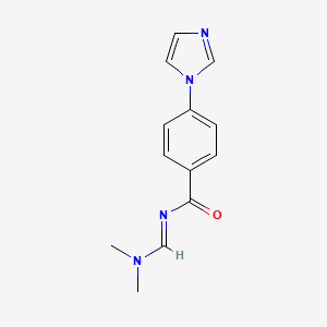 molecular formula C13H14N4O B3122925 N-[(dimethylamino)methylene]-4-(1H-imidazol-1-yl)benzenecarboxamide CAS No. 303994-69-6