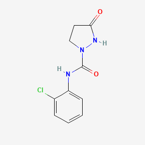 molecular formula C10H10ClN3O2 B3122949 N-(2-chlorophenyl)-3-oxopyrazolidine-1-carboxamide CAS No. 303995-07-5
