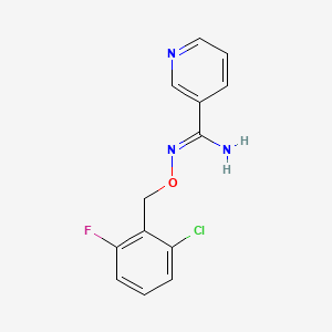 molecular formula C13H11ClFN3O B3123061 N'-[(2-chloro-6-fluorobenzyl)oxy]-3-pyridinecarboximidamide CAS No. 303997-41-3
