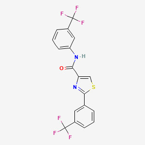 molecular formula C18H10F6N2OS B3123071 N,2-bis[3-(trifluoromethyl)phenyl]-1,3-thiazole-4-carboxamide CAS No. 303998-61-0
