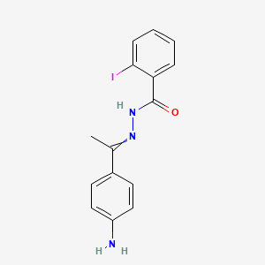 molecular formula C15H14IN3O B3123084 N'-[(E)-1-(4-Aminophenyl)ethylidene]-2-iodobenzohydrazide CAS No. 304455-21-8