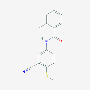 molecular formula C16H14N2OS B3123397 N-[3-cyano-4-(methylsulfanyl)phenyl]-2-methylbenzamide CAS No. 306980-87-0