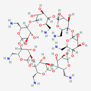 molecular formula C42H77N7O28 B3123442 Per-6-amino-beta-cyclodextrin CAS No. 30754-24-6