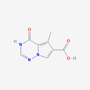 molecular formula C8H7N3O3 B3123637 5-Methyl-4-oxo-3,4-dihydropyrrolo[2,1-f][1,2,4]triazine-6-carboxylic acid CAS No. 310435-15-5