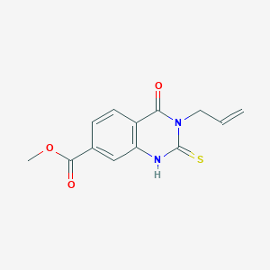 molecular formula C13H12N2O3S B3123639 Methyl 3-allyl-2-mercapto-4-oxo-3,4-dihydroquinazoline-7-carboxylate CAS No. 310448-90-9