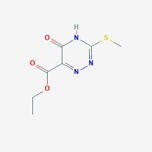 molecular formula C7H9N3O3S B3123683 Ethyl 5-hydroxy-3-(methylthio)-1,2,4-triazine-6-carboxylate CAS No. 31143-85-8