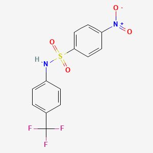 molecular formula C13H9F3N2O4S B3123704 4-nitro-N-[4-(trifluoromethyl)phenyl]benzenesulfonamide CAS No. 312-51-6
