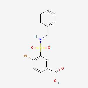 molecular formula C14H12BrNO4S B3123793 3-[(Benzylamino)sulfonyl]-4-bromobenzoic acid CAS No. 312758-94-4